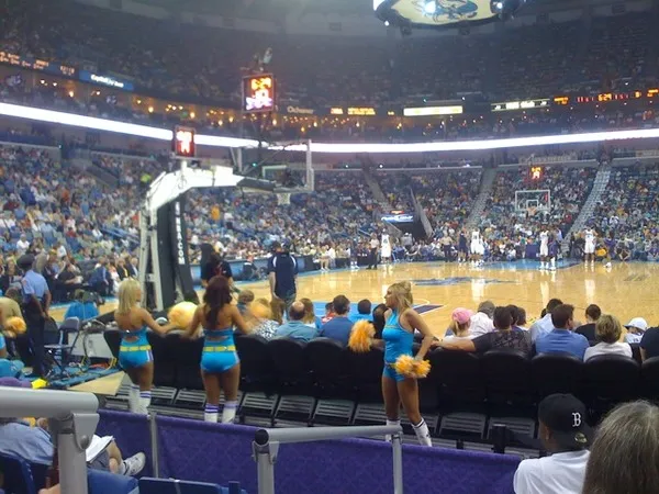 Lower deck, row 4 at the Hornets game