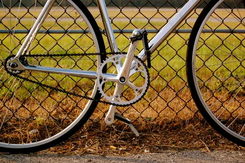 closeup of crankset