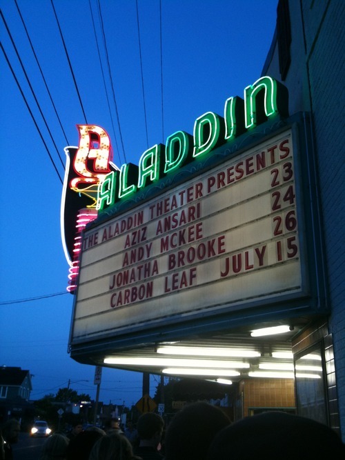 Waiting outside for Aziz Ansari.