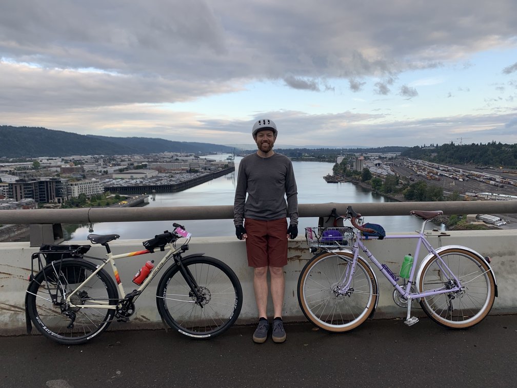 me on a bridge in Portland with my bike